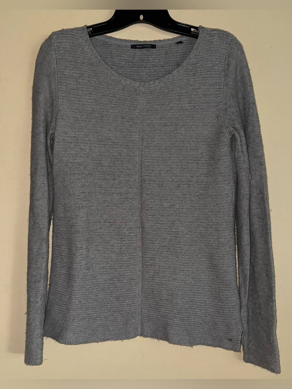 Marc O’Polo Women’s Gray Scoop Neck Long Sleeve Wool / Alpaca Blend Sweater S